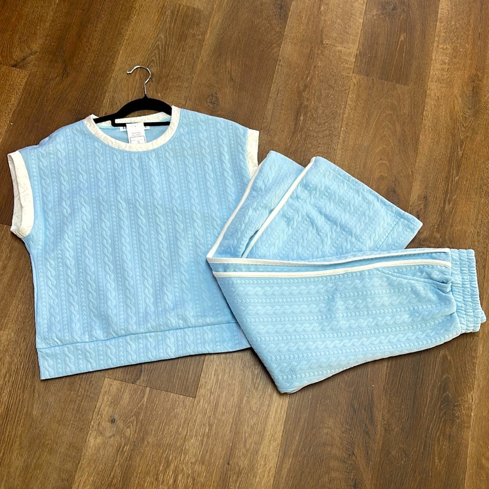 Baby Blue Dreams Crop Pant Set